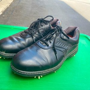 Footjoy Contour Series 54018 Men's Black Black Leather Golf Shoes Size 10.5W
